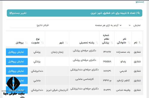 پیگیری کد نظام پزشکی